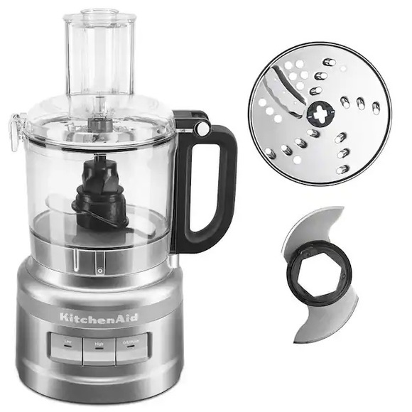 KitchenAid 7-Cup 3-Speed Contour Silver Food Processor with Locking Lid - Picture 2 of 6